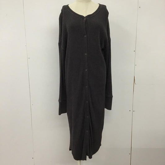 フリークスストア FREAK'S STORE ワンピース ロングスカート 191-3174 フロントボタンワッフルワンピース 長袖ワンピース FREE 無地 黒 / ブラック /  レディース USED 古着 中古 10093865