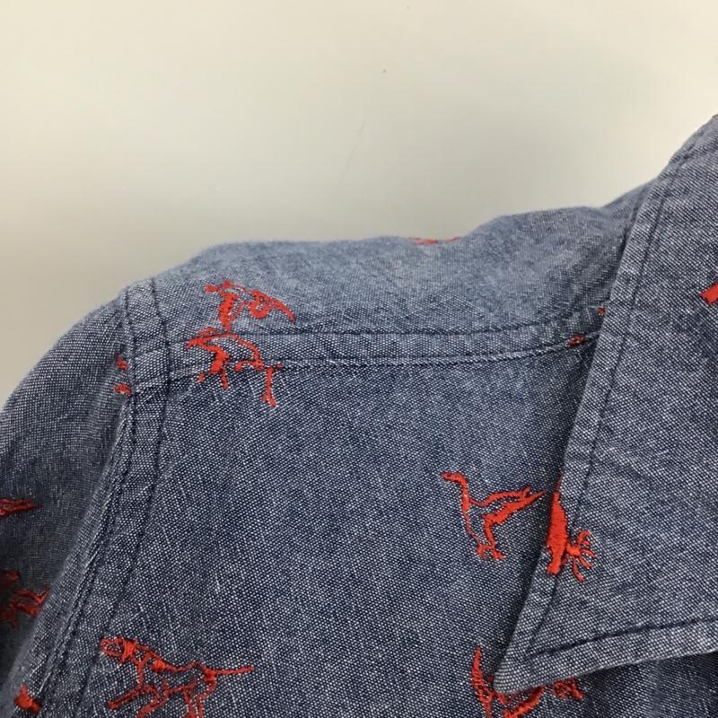 ビームスボーイ BEAMS BOY シャツ、ブラウス 長袖 13-11-0697-414 刺繍 総柄 紺 / ネイビー / X 赤 / レッド /  レディース USED 古着 中古 10093879