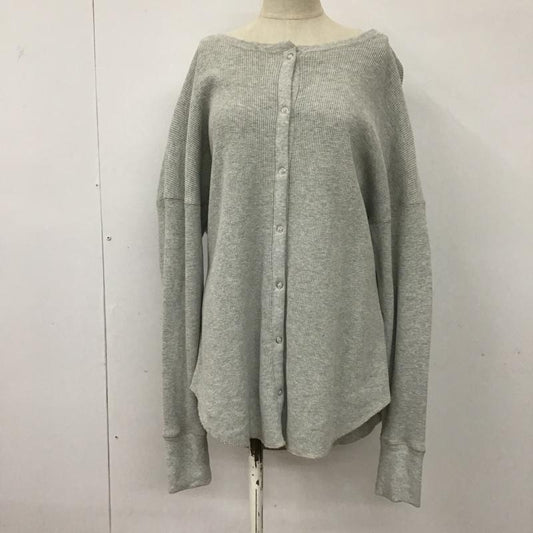 グリーンレーベルリラクシング green label relaxing カットソー 長袖 3627-199-0201 SC ドットボタン ワッフル カーディガン 2WAY 無地 灰 / グレー /  レディース USED 古着 中古 10093881