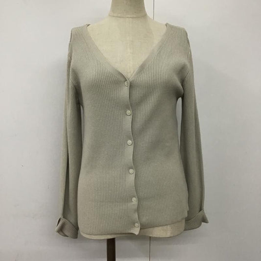 ジーナシス JEANASIS カーディガン 長袖 JS062821AD 2WAY リブ 前後着 FREE 無地 グレージュ / グレージュ /  レディース USED 古着 中古 10093882