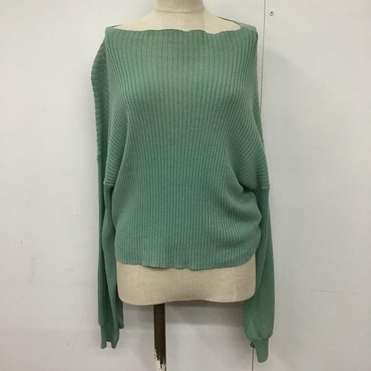 アーバンリサーチ URBAN RESEARCH カットソー 長袖 WH94-22M025 リブ ボートネック ドロップショルダー FREE 無地 薄緑 / ライトグリーン /  レディース USED 古着 中古 10093887