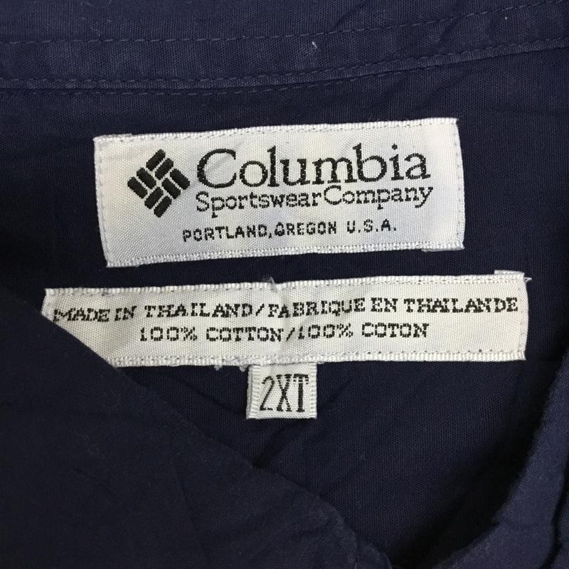 コロンビア Columbia シャツ、ブラウス 半袖 S9 LT7331 2XT ロゴ、文字 紺 / ネイビー /  メンズ USED 古着 中古 10093940