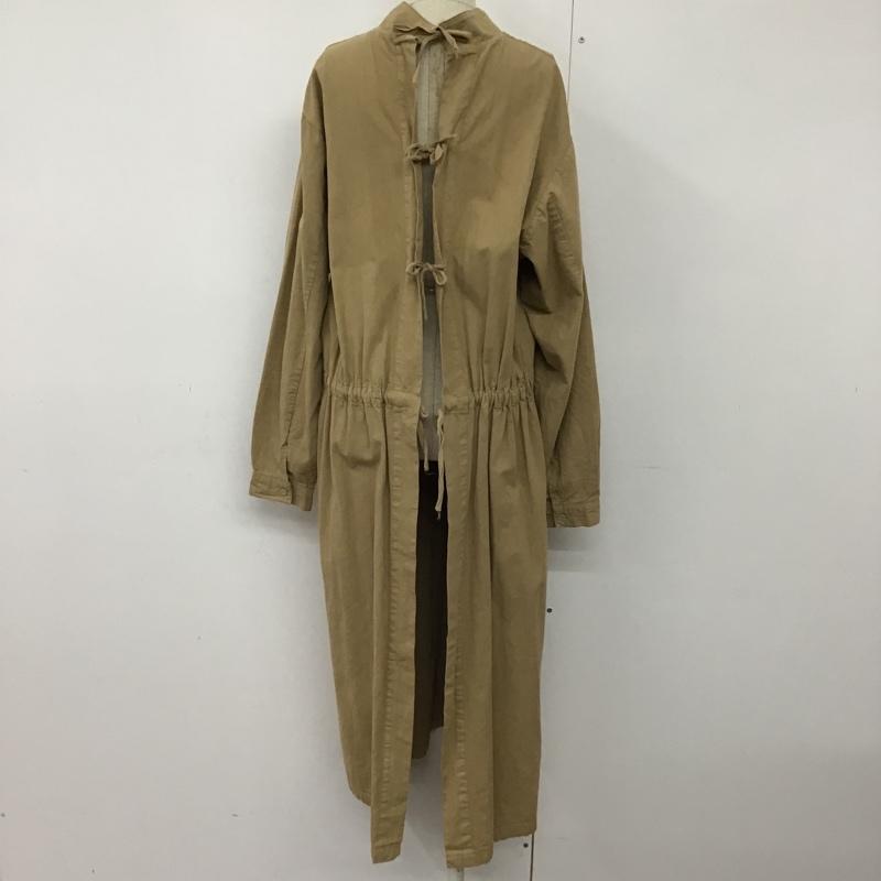 古着 USED ワンピース ロングスカート 長袖ロングワンピース バックスリットワンピース フレアスカート M 無地 ベージュ / ベージュ /  レディース USED 古着 中古 10093946