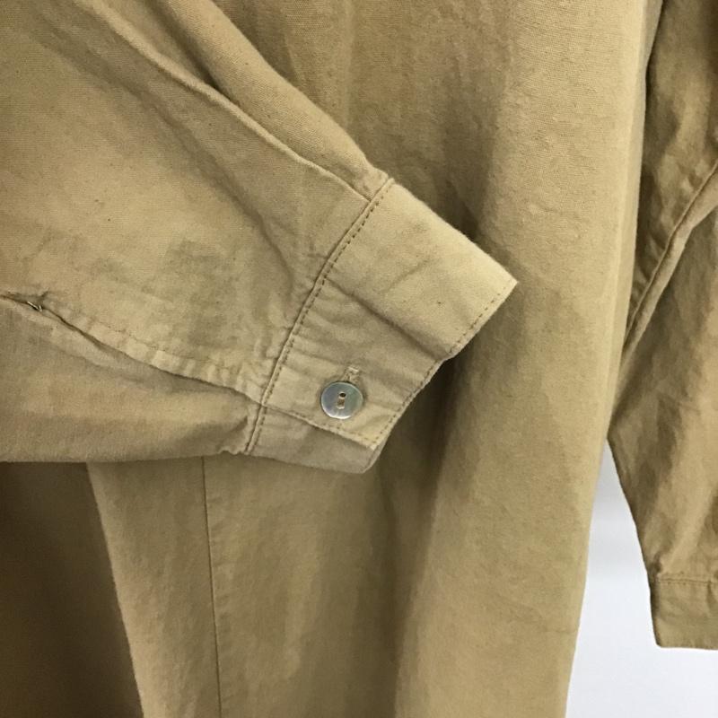 古着 USED ワンピース ロングスカート 長袖ロングワンピース バックスリットワンピース フレアスカート M 無地 ベージュ / ベージュ /  レディース USED 古着 中古 10093946