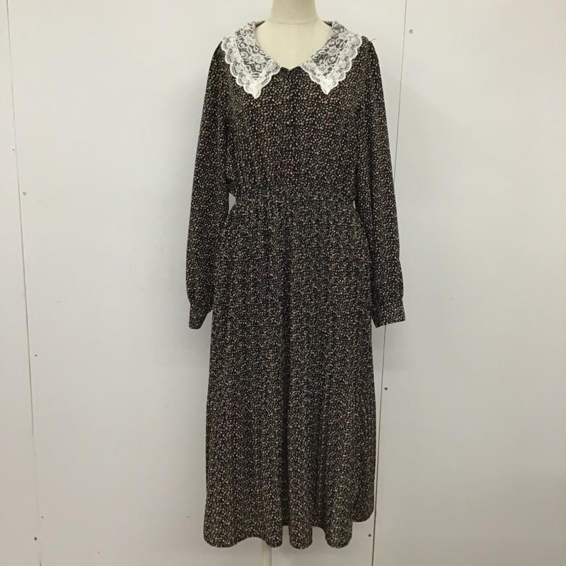 オリーブデオリーブ OLIVE des OLIVE ワンピース ロングスカート 長袖ロングワンピース 花柄ワンピース 総柄 切り替えワンピース フレアロングスカート FREE 総柄 X 花柄 マルチカラー / マルチカラー /  レディース USED 古着 中古 10093952