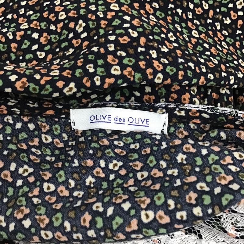 オリーブデオリーブ OLIVE des OLIVE ワンピース ロングスカート 長袖ロングワンピース 花柄ワンピース 総柄 切り替えワンピース フレアロングスカート FREE 総柄 X 花柄 マルチカラー / マルチカラー /  レディース USED 古着 中古 10093952