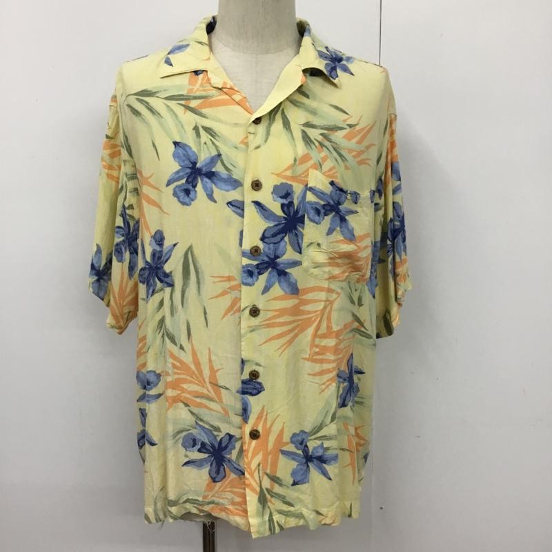 オリジナルアイランドスポーツ ORIGINAL ISLAND SPORT シャツ、ブラウス 半袖 アロハシャツ M 花柄 黄 / イエロー /  メンズ USED 古着 中古 10093956
