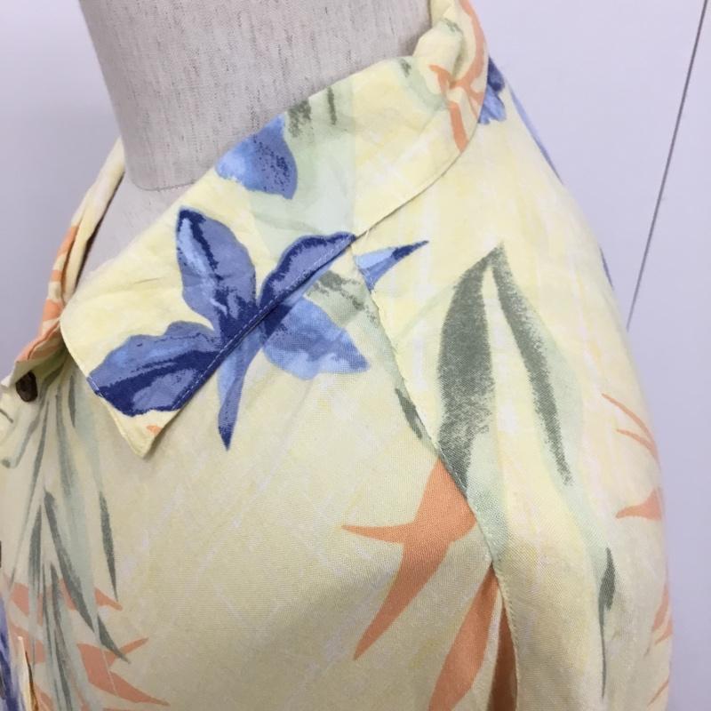 オリジナルアイランドスポーツ ORIGINAL ISLAND SPORT シャツ、ブラウス 半袖 アロハシャツ M 花柄 黄 / イエロー /  メンズ USED 古着 中古 10093956