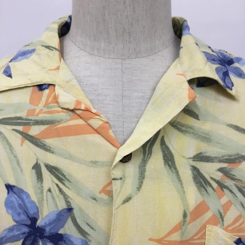 オリジナルアイランドスポーツ ORIGINAL ISLAND SPORT シャツ、ブラウス 半袖 アロハシャツ M 花柄 黄 / イエロー /  メンズ USED 古着 中古 10093956