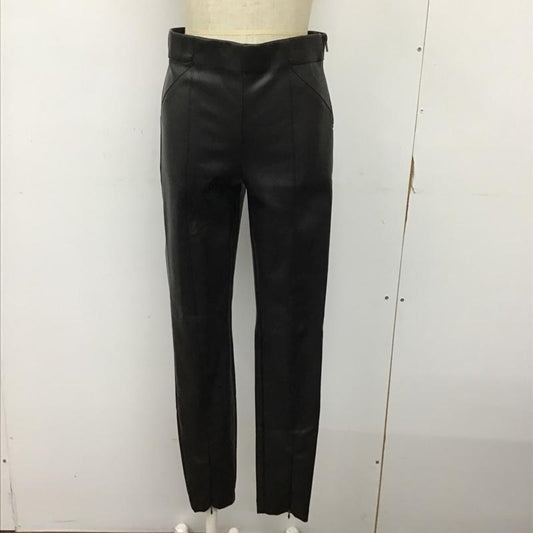 ザラ ZARA ボトムス ボトムス フェイクレザーパンツ ストレッチ スキニーパンツ 裾ジップパンツ S 無地 黒 / ブラック /  レディース USED 古着 中古 10093979