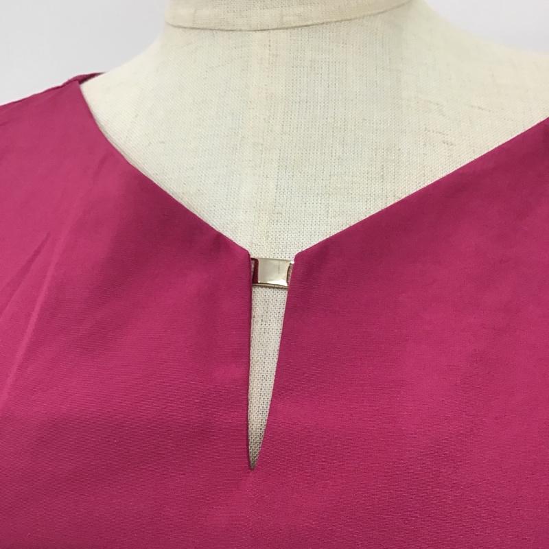 ジュエルチェンジズ Jewel Changes カットソー 七分袖 6611-162-0726 七分丈カットソー 袖スリット Vネックカットソー FREE 無地 桃 / ピンク /  レディース USED 古着 中古 10093991