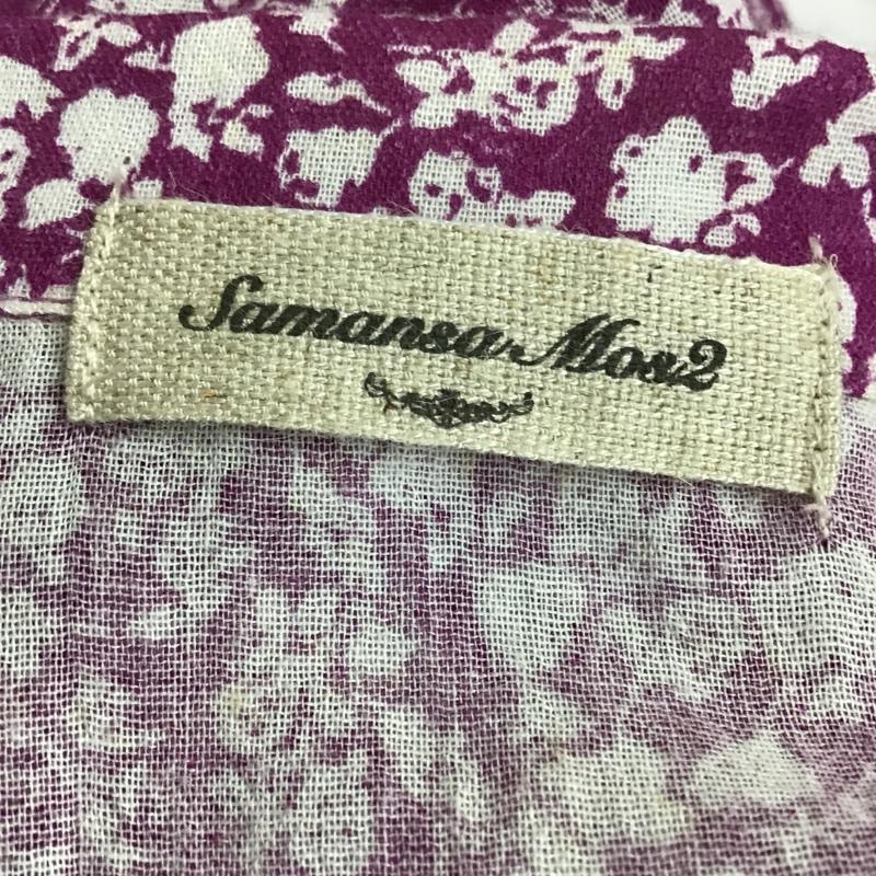 サマンサモスモス Samansa Mos2 ワンピース ロングスカート FSS-1104076 花柄カシュクールワンピース 半袖ロング前開ワンピース FREE 総柄 X 花柄 白 / ホワイト / X 紫 / パープル /  レディース USED 古着 中古 10094013