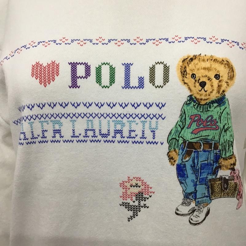 ポロバイラルフローレン Polo by RALPH LAUREN トレーナー 長袖 スウェット プリントトレーナー リブ M プリント 白 / ホワイト /  レディース USED 古着 中古 10094018