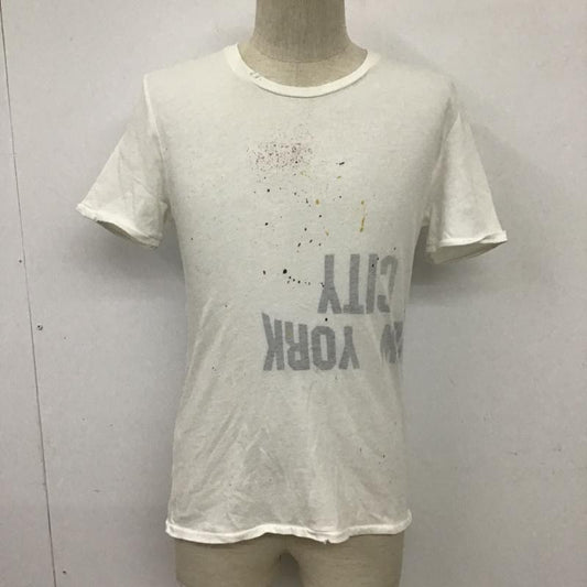 古着 USED Tシャツ 半袖 プリントTシャツ 半袖カットソー ダメージ加工 1 プリント 白 / ホワイト /  メンズ USED 古着 中古 10094050