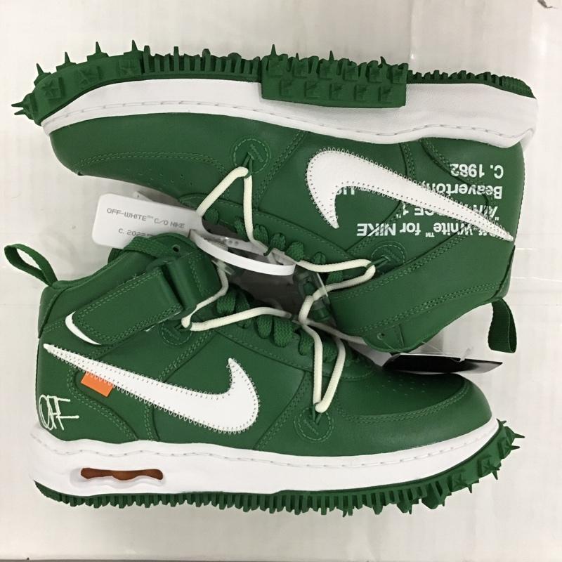 ナイキ NIKE スニーカー スニーカー DR0500 300 AIR FORCE 1 MID SP LTHR 25.5cm 箱有 OFF-WHITE 25.5cm ロゴ、文字 緑 / グリーン / X 白 / ホワイト /  メンズ USED 古着 中古 10094087