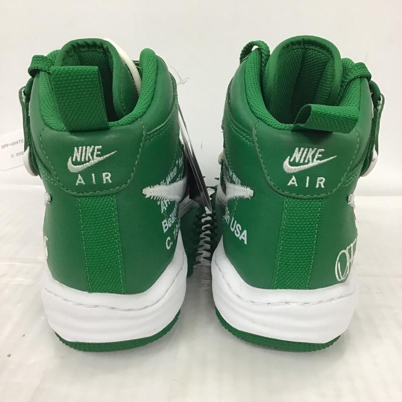 ナイキ NIKE スニーカー スニーカー DR0500 300 AIR FORCE 1 MID SP LTHR 25.5cm 箱有 OFF-WHITE 25.5cm ロゴ、文字 緑 / グリーン / X 白 / ホワイト /  メンズ USED 古着 中古 10094087