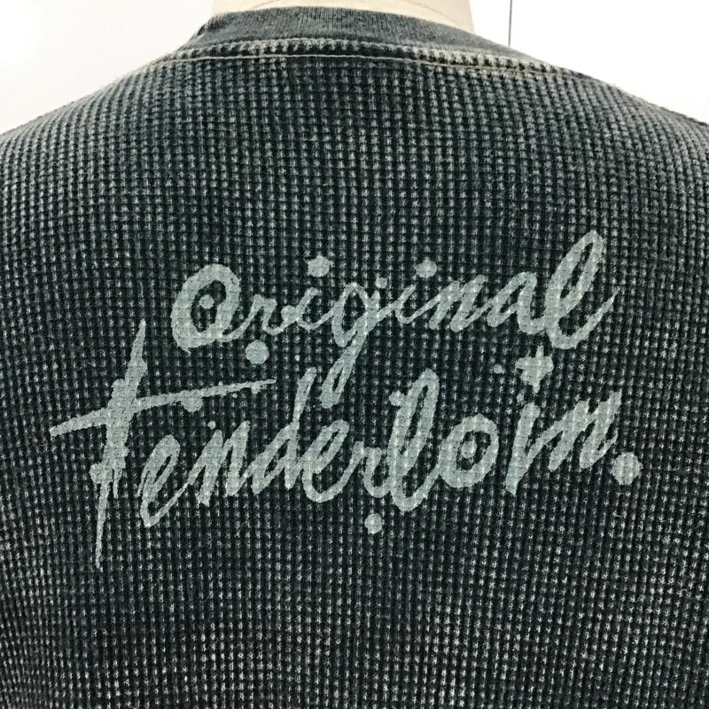 テンダーロイン TENDERLOIN カットソー 長袖 サーマル ワッフル バックプリント L ロゴ、文字 緑 / グリーン /  メンズ USED 古着 中古 10094118