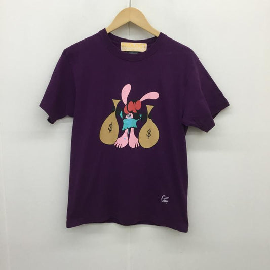 スコロクト SKOLOCT Tシャツ 半袖 M プリント X キャラクター 紫 / パープル /  メンズ USED 古着 中古 10094146
