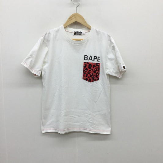アベイシングエイプ A BATHING APE Tシャツ 半袖 ポケット　カモ S カモフラージュ柄・迷彩 白 / ホワイト /  メンズ USED 古着 中古 10094153