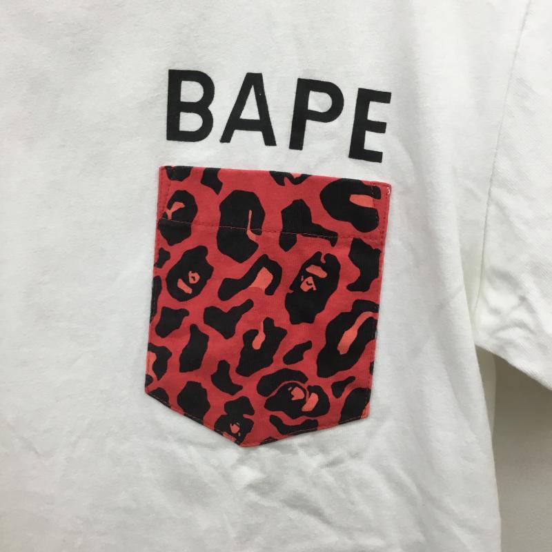 アベイシングエイプ A BATHING APE Tシャツ 半袖 ポケット　カモ S カモフラージュ柄・迷彩 白 / ホワイト /  メンズ USED 古着 中古 10094153