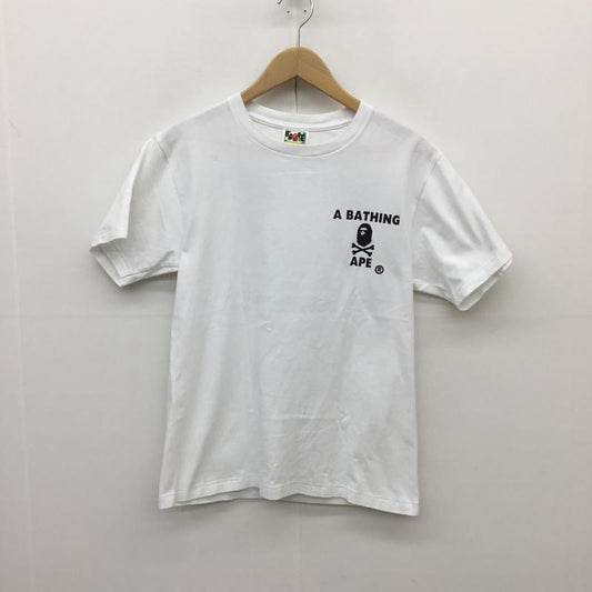 アベイシングエイプ A BATHING APE Tシャツ 半袖 S プリント X キャラクター 白 / ホワイト / X 黒 / ブラック /  メンズ USED 古着 中古 10094155