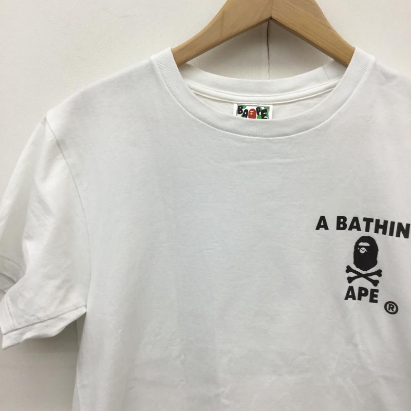 アベイシングエイプ A BATHING APE Tシャツ 半袖 S プリント X キャラクター 白 / ホワイト / X 黒 / ブラック /  メンズ USED 古着 中古 10094155