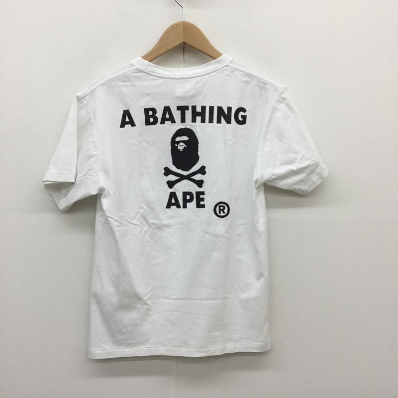 アベイシングエイプ A BATHING APE Tシャツ 半袖 S プリント X キャラクター 白 / ホワイト / X 黒 / ブラック /  メンズ USED 古着 中古 10094155