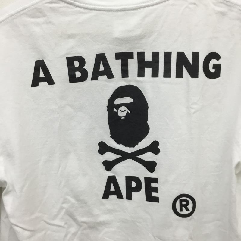 アベイシングエイプ A BATHING APE Tシャツ 半袖 S プリント X キャラクター 白 / ホワイト / X 黒 / ブラック /  メンズ USED 古着 中古 10094155