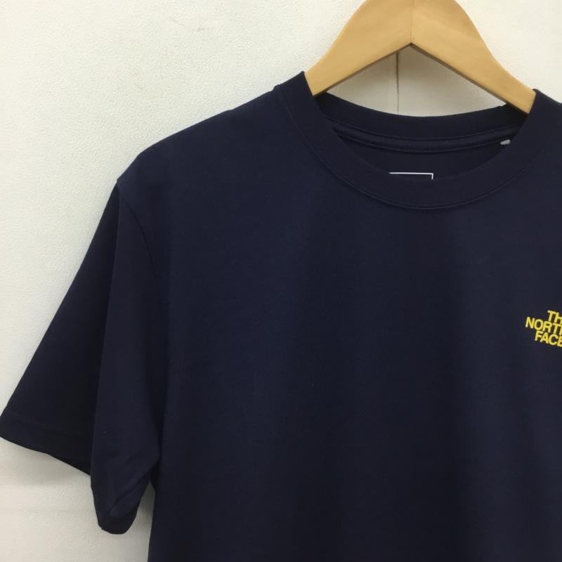 ザノースフェイス THE NORTH FACE Tシャツ 半袖 NT32108 バンダナ スクエア ロゴ Bandana Square Logo Tee M ロゴ、文字 X プリント 紺 / ネイビー / X 黄 / イエロー /  メンズ USED 古着 中古 10094160