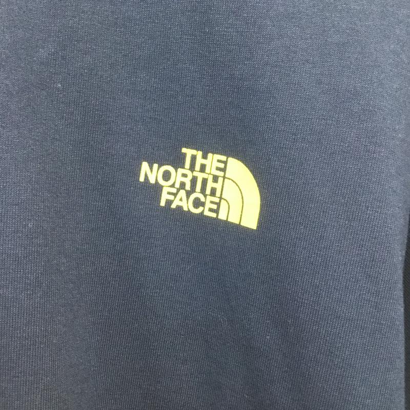 ザノースフェイス THE NORTH FACE Tシャツ 半袖 NT32108 バンダナ スクエア ロゴ Bandana Square Logo Tee M ロゴ、文字 X プリント 紺 / ネイビー / X 黄 / イエロー /  メンズ USED 古着 中古 10094160