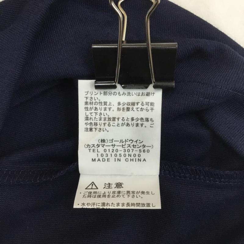 ザノースフェイス THE NORTH FACE Tシャツ 半袖 NT32108 バンダナ スクエア ロゴ Bandana Square Logo Tee M ロゴ、文字 X プリント 紺 / ネイビー / X 黄 / イエロー /  メンズ USED 古着 中古 10094160