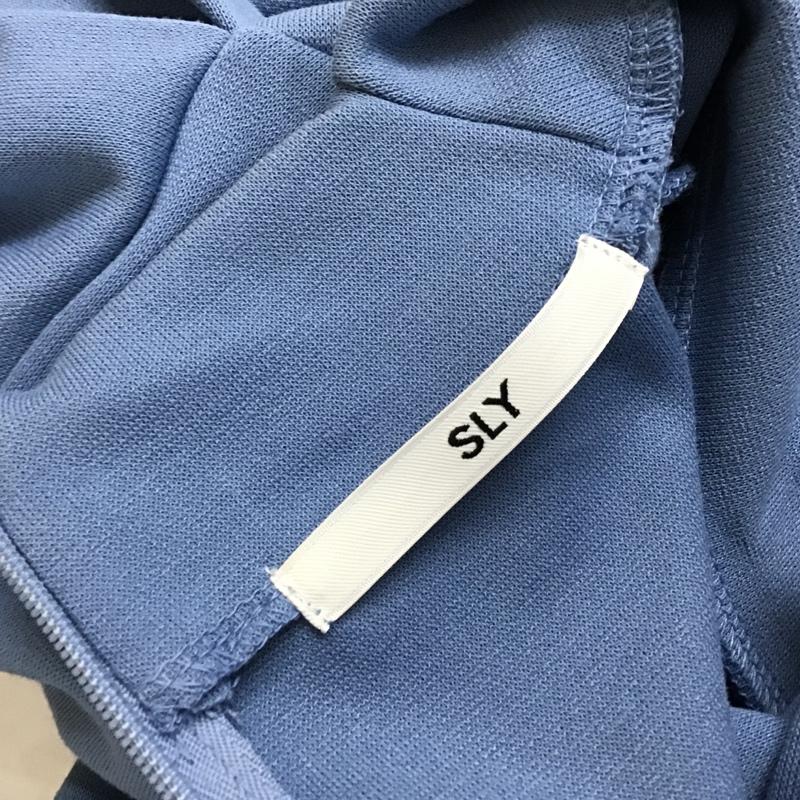 スライ SLY ワンピース ひざ丈スカート 030FAA83-2720 TUCK PUFF S／L FLARE ワンピース 2 無地 水色 / ライトブルー /  レディース USED 古着 中古 10094213