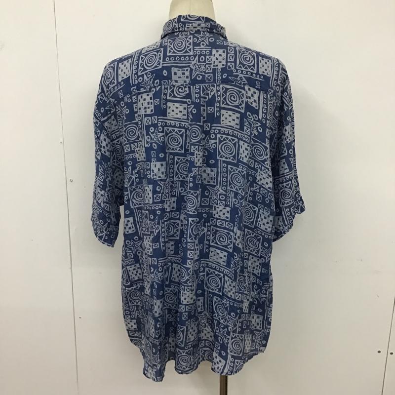古着 USED シャツ、ブラウス 半袖 ヴィンテージシャツ 総柄 半袖シャツ アロハシャツ L 総柄 青 / ブルー / X 白 / ホワイト /  メンズ USED 古着 中古 10094224