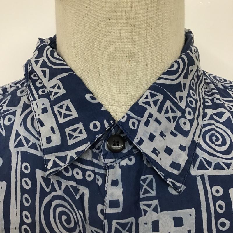 古着 USED シャツ、ブラウス 半袖 ヴィンテージシャツ 総柄 半袖シャツ アロハシャツ L 総柄 青 / ブルー / X 白 / ホワイト /  メンズ USED 古着 中古 10094224