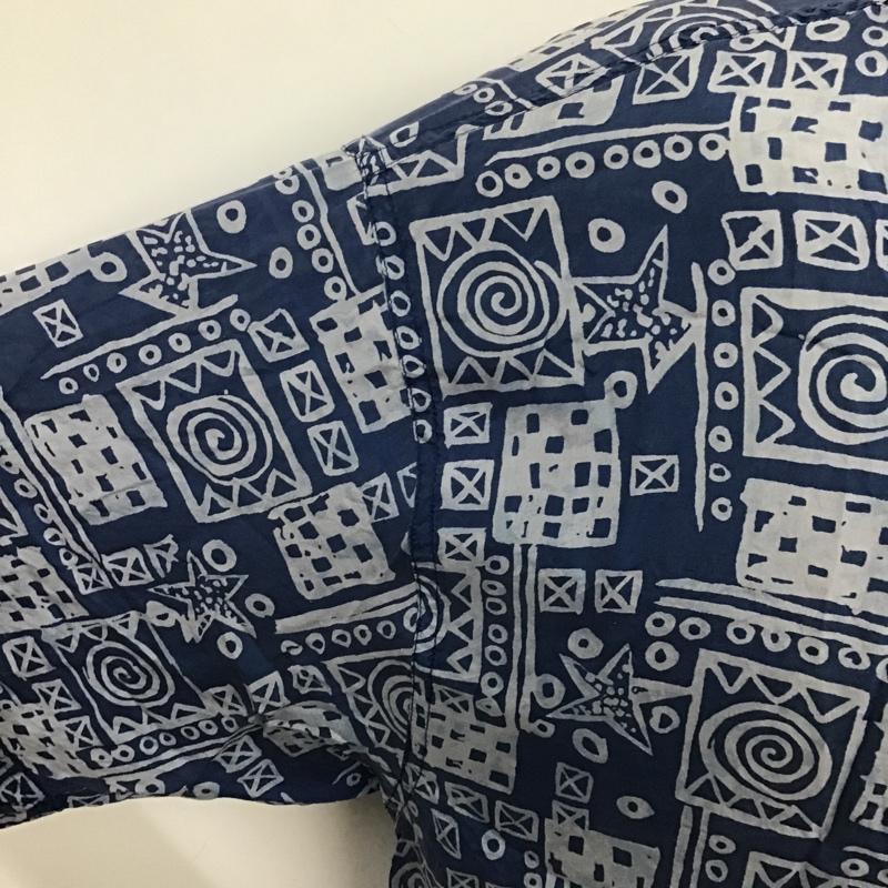 古着 USED シャツ、ブラウス 半袖 ヴィンテージシャツ 総柄 半袖シャツ アロハシャツ L 総柄 青 / ブルー / X 白 / ホワイト /  メンズ USED 古着 中古 10094224