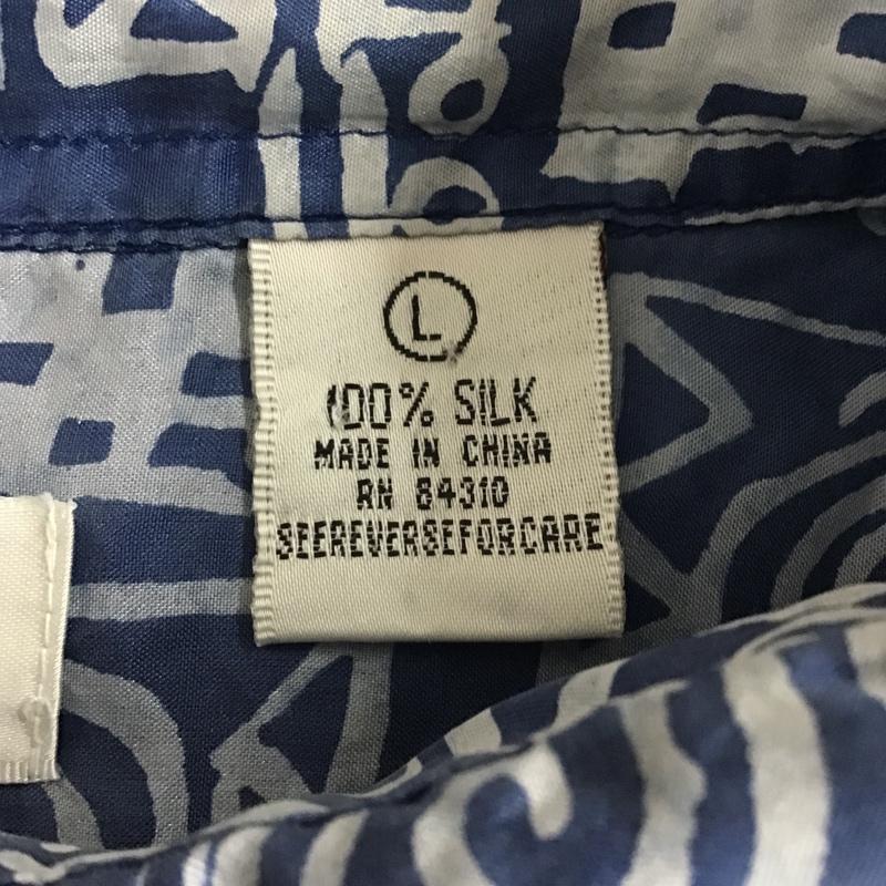 古着 USED シャツ、ブラウス 半袖 ヴィンテージシャツ 総柄 半袖シャツ アロハシャツ L 総柄 青 / ブルー / X 白 / ホワイト /  メンズ USED 古着 中古 10094224