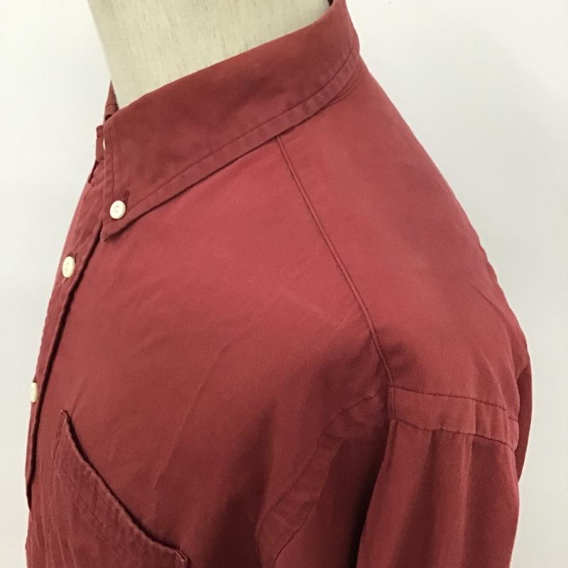 キャリー CALEE シャツ、ブラウス 半袖 長袖シャツ ボタンダウンシャツ ポケットシャツ L 無地 X 刺繍 えんじ / ワインレッド /  メンズ USED 古着 中古 10094254