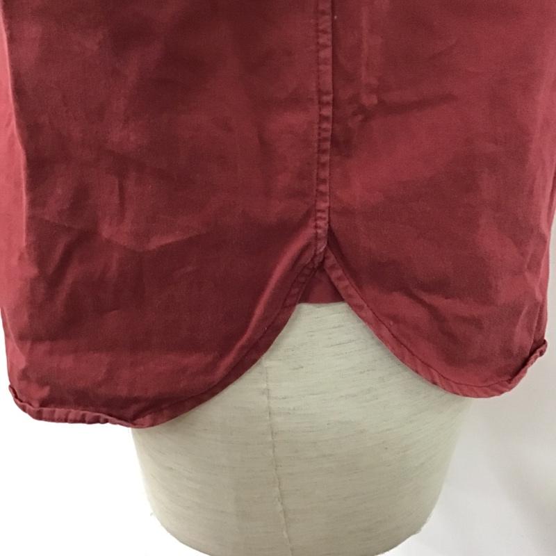 キャリー CALEE シャツ、ブラウス 半袖 長袖シャツ ボタンダウンシャツ ポケットシャツ L 無地 X 刺繍 えんじ / ワインレッド /  メンズ USED 古着 中古 10094254