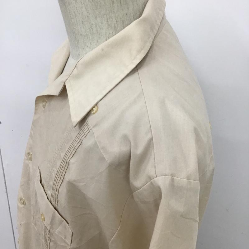 古着 USED シャツ、ブラウス 半袖 オープンカラーシャツ 無地 ベージュ / ベージュ /  メンズ USED 古着 中古 10094345