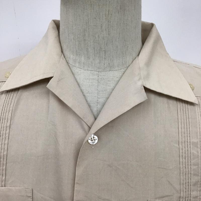 古着 USED シャツ、ブラウス 半袖 オープンカラーシャツ 無地 ベージュ / ベージュ /  メンズ USED 古着 中古 10094345