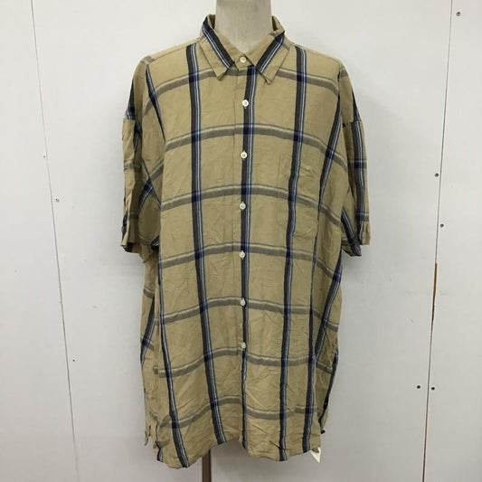 ノーティカ NAUTICA シャツ、ブラウス 半袖 胸ポケット XXL チェック ベージュ / ベージュ / X 白 / ホワイト / X 紺 / ネイビー / X 緑 / グリーン /  メンズ USED 古着 中古 10094349