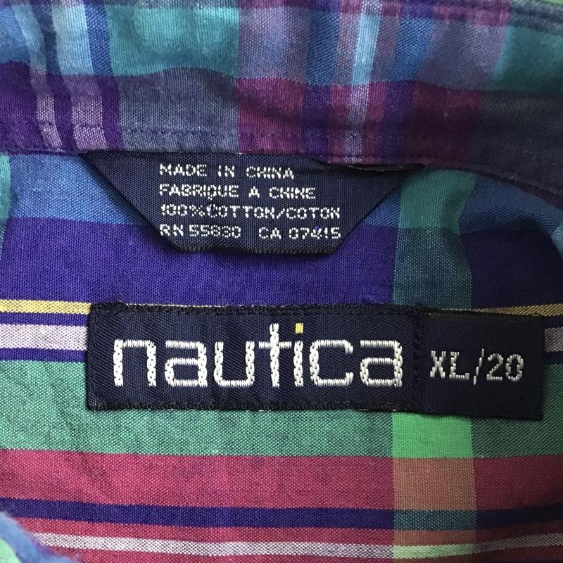 ノーティカ NAUTICA シャツ、ブラウス 半袖 ボタンダウン 胸ポケット チェック XL ワンポイント マルチカラー / マルチカラー /  メンズ USED 古着 中古 10094353