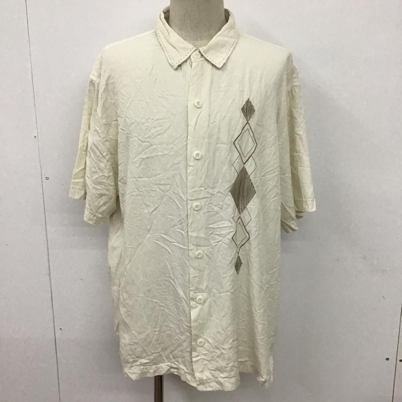 古着 USED シャツ、ブラウス 半袖 XL 刺繍 オフホワイト / オフホワイト /  メンズ USED 古着 中古 10094363