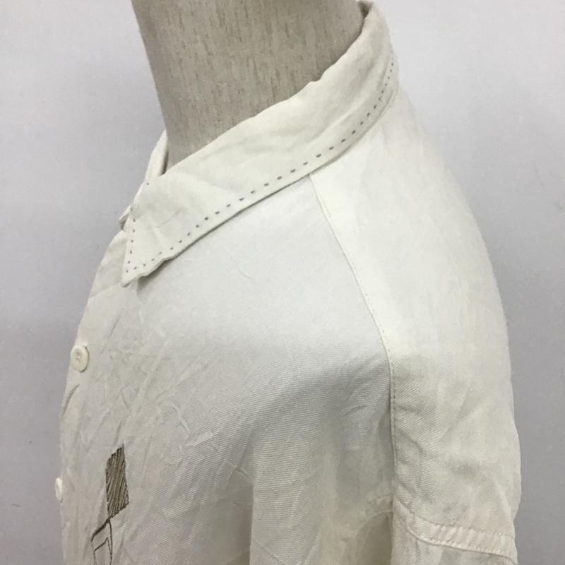 古着 USED シャツ、ブラウス 半袖 XL 刺繍 オフホワイト / オフホワイト /  メンズ USED 古着 中古 10094363