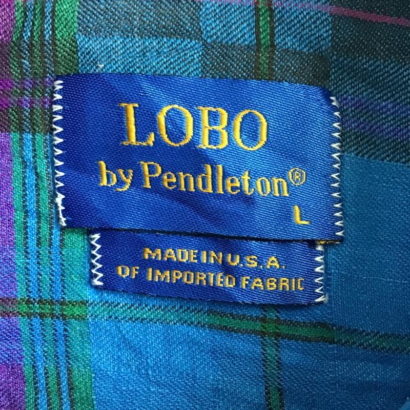 古着 USED シャツ、ブラウス 半袖 ボタンダウン L チェック 青 / ブルー / X 紫 / パープル / X 緑 / グリーン /  メンズ USED 古着 中古 10094364