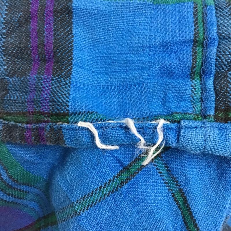 古着 USED シャツ、ブラウス 半袖 ボタンダウン L チェック 青 / ブルー / X 紫 / パープル / X 緑 / グリーン /  メンズ USED 古着 中古 10094364