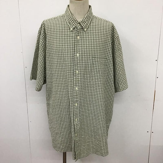 エディーバウアー Eddie Bauer シャツ、ブラウス 半袖 ボタンダウン 胸ポケット XXL チェック 白 / ホワイト / X カーキ / カーキ / X 薄緑 / ライトグリーン /  メンズ USED 古着 中古 10094367