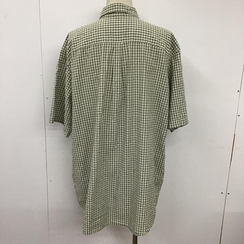 エディーバウアー Eddie Bauer シャツ、ブラウス 半袖 ボタンダウン 胸ポケット XXL チェック 白 / ホワイト / X カーキ / カーキ / X 薄緑 / ライトグリーン /  メンズ USED 古着 中古 10094367