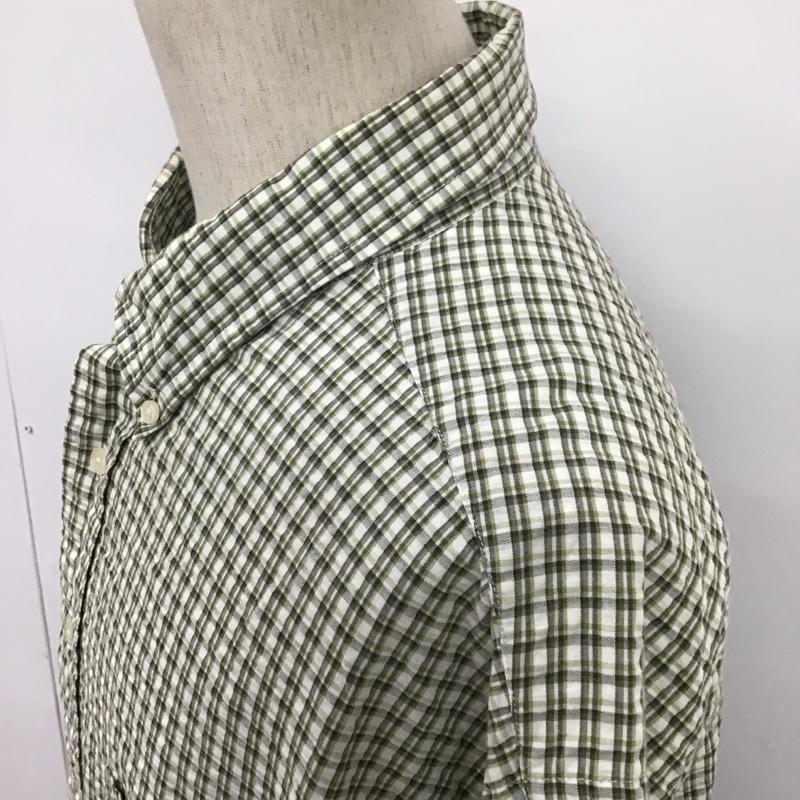 エディーバウアー Eddie Bauer シャツ、ブラウス 半袖 ボタンダウン 胸ポケット XXL チェック 白 / ホワイト / X カーキ / カーキ / X 薄緑 / ライトグリーン /  メンズ USED 古着 中古 10094367