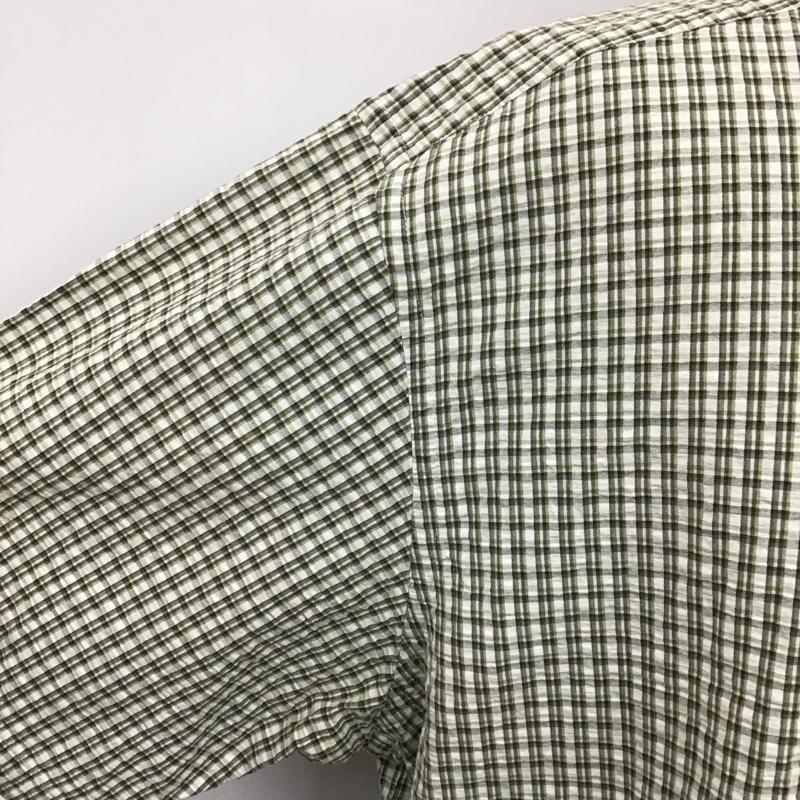 エディーバウアー Eddie Bauer シャツ、ブラウス 半袖 ボタンダウン 胸ポケット XXL チェック 白 / ホワイト / X カーキ / カーキ / X 薄緑 / ライトグリーン /  メンズ USED 古着 中古 10094367